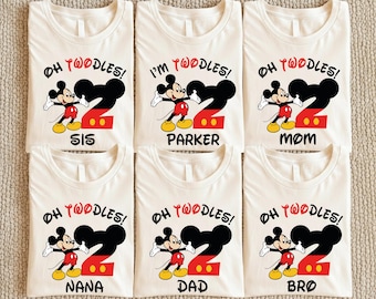 Mickey Two Birthday Shirt, Disney 2nd Birthday Tee, Second Birthday Gift, Age 2 Mouse Sweatshirt, Custom Mickey Twodles Party Shirts
