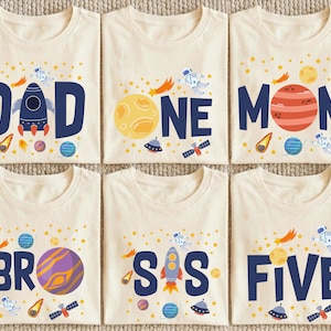 Astronaut Kids 1st Birthday Shirt, Space Custom Family Tee, Galaxy Themed Birthday Party Sweatshirt, Planets Birthday Boy Shirt, Rocket Tee