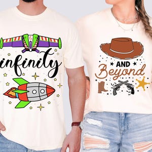 Toy Story Couple Tee, Disney To Infinity And Beyond T-shirt, Jessie and Buzz Matching Sweatshirt, Pixar Wife Husband Gift Shirts
