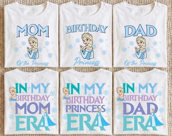 Princess Elsa Birthday Shirt, Frozen Birthday Girl Tee, Custom Birthday Family Sweatshirt, Princess Era Birthday Tees, Elsa Toddler Kids Tee