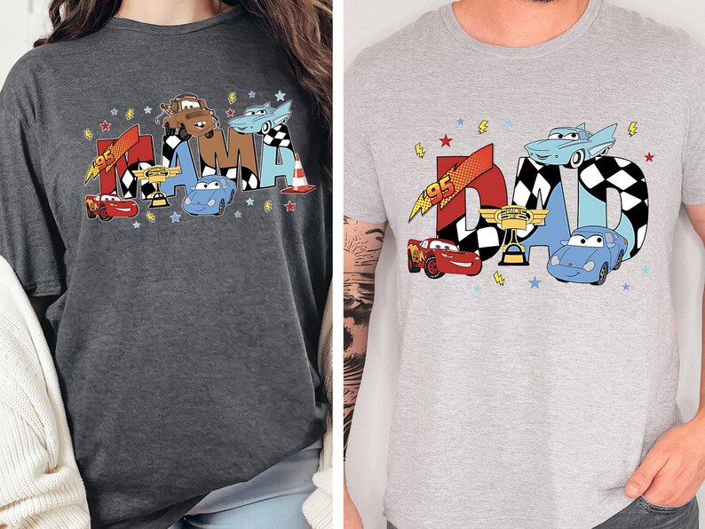 Cars Mom Dad T-shirt, Disney Family Tee, Lightning McQueen Matching Sweatshirt, Pixar Cars Mama Dada Gift, Disneyland Family Trip Tees
