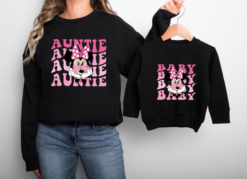 Minnie Mama Mini Shirts, Disney Family Matching Tee, Mouse Mom Daughter Trip Sweatshirt, Mama Baby Mouse Gift, Disneyland Family Sweater