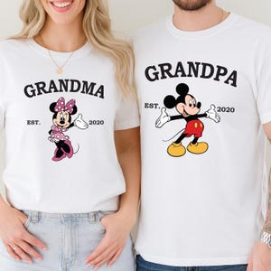 Disney Grandparents Tee, Mickey Grandma and Grandpa Shirt, Minnie Nana Sweatshirt, Custom Grandmother Hoodie, Mouse Family Est Date Tees
