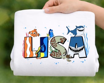 Disney familieshirt Finding Nemo, Dory verjaardag kindercadeau-T-shirt, Nemo Characters-sweatshirt, Crush and Squirt-shirt, Disneyland Trip-T-shirt
