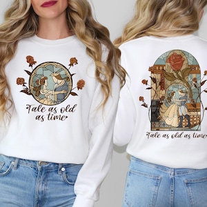 Camiseta de La Bella y la Bestia de Disney, camiseta de cuento retro tan antiguo como el tiempo, sudadera de la Princesa Bella, camiseta de Bella Bella, camiseta de viaje para niñas a Disneyland