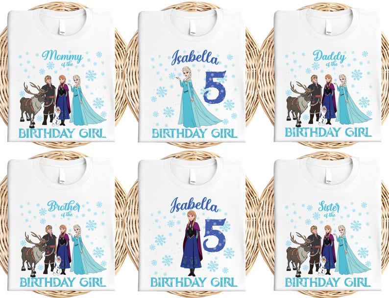 Disney Elsa Birthday Girl Shirt, Princess Elsa Birthday Family T-Shirt, Elsa Anna Birthday Party Tee, Disney Frozen Birthday Matching Shirts