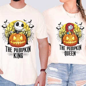 Jack and Sally Halloween Couple Shirt, Disney Pumpkin Season Matching Tee, Disneyland Nightmare Holiday Sweatshirt