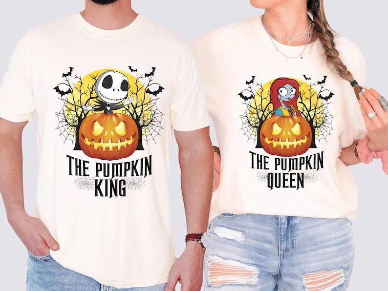 Jack and Sally Halloween Couple Shirt, Disney Pumpkin Season Matching Tee, Disneyland Nightmare Holiday Sweatshirt