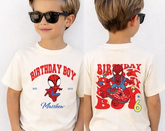 Spiderman Birthday Shirt, Superhero Boys Birthday Gift, Spider Party Sweatshirt, Custom Spider Man Kids Tee, Avengers Birthday Pullover
