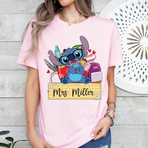 Stitch Teacher T-shirt, Personalized Disney Teacher Tee, Stitch Pre-K Teacher Sweatshirt, Stitch Kindergarten Teaching Gift, WDW Teacher Tee
