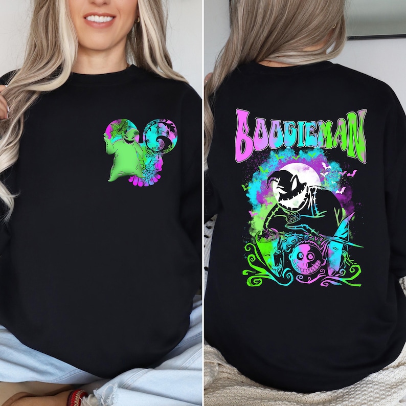Halloween Oogie Sweatshirt, Disney Mickey Head Spooky Tee, Nightmare Before Christmas T-shirt, Spooky Season Horror Hoodie