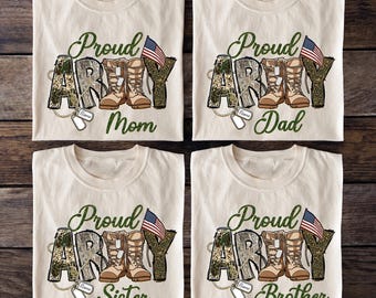 Stolt arméfamilj, USA Army Mama Dad-tröjor, militärfamiljströja, arméexamenspresent, soldatmamma-tröjor, minnesdagspresent