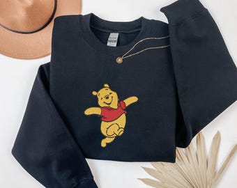 Felpa ricamata con l'orsetto Winnie the Pooh, maglietta ricamata Disney, maglietta per bambini con Winnie the Pooh, maglione regalo per mamma Disneyland, felpa con cappuccio per bambine con Winnie the Pooh