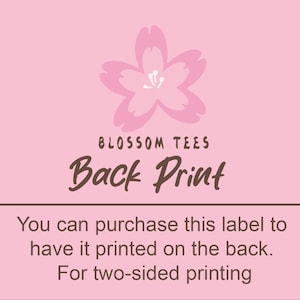 Back Print Label - For Two Sided Print - Extra Payment
