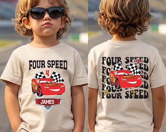 Cars Birthday Shirts, McQueen Birthday Tee, Lightning 4th Birthday Gift, Racing Cars Birthday Party Sweatshirt, Pit Crew Tees