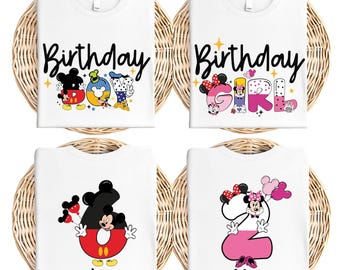 Mickey Birthday T-shirt, Disney Birthday Tee, Minnie Birthday Party Sweatshirt, Mouse Birthday Girl Gift, Custom Birthday Tees