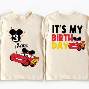 Lightning McQueen Birthday Boy Shirt, Disney Cars Custom Birthday T-shirt, Mickey Head Birthday Party Tee, It&#39;s My Birthday Shirt