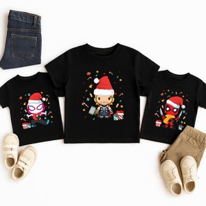 Marvel Christmas Shirt, Avengers Superhero XMAS Tee, Disney Christmas Kids Sweatshirt, Spiderman Christmas Boys Gift Tees