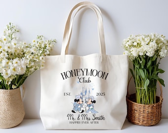 Bolsa de luna de miel de Disney, bolsas de boda personalizadas, regalo personalizado para recién casados, bolsas de Mickey y Minnie para recién casados, bolsas de novia y novio de Mouse