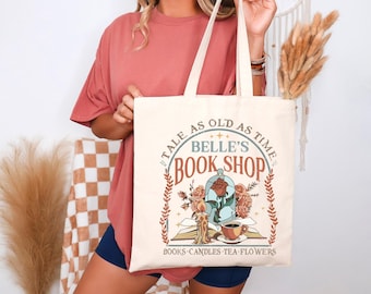 Belle-draagtas, Disney-prinses-boekentassen, cadeau leraar boekenliefhebber, verhaal zo oud als de tijd, draagtas bibliothecaris, draagtas prinses lezing