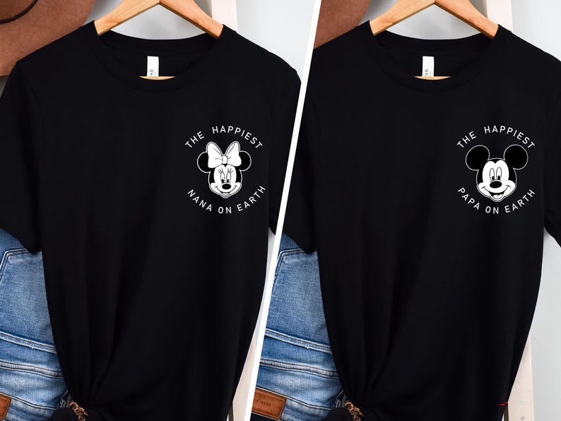 Disney Happiest Mom On Earth Tee, Mickey Dad on Earth T-shirt, Minnie Mama Gift Tees, Disneyland Fathers Day Sweatshirt, Family Matching