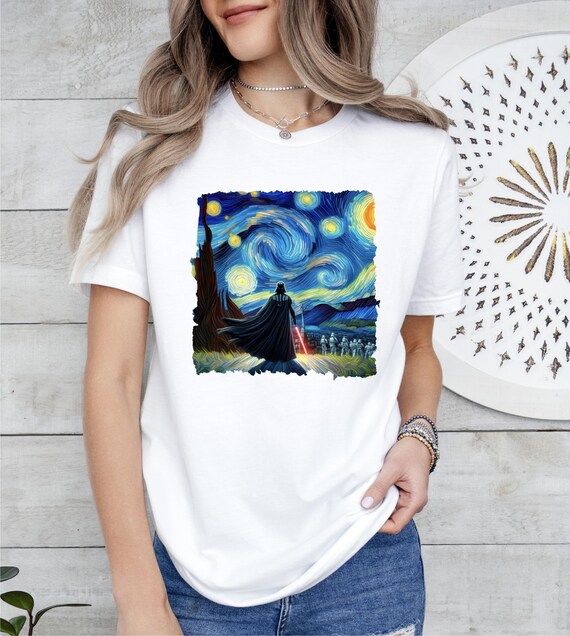 Star Wars Stormtrooper Van Gogh "A Starry Night" T-Shirt Size Men's Med Bin 8 | UK