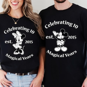 Disney Anniversary Couple T-shirt, Mickey Wedding Celebrating Gift, Wifey Husband Magical Years Tee, Minnie Married Since Sweatshirt