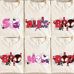 Spidey Family Trip Shirt, Spiderman Custom Kids Tee, Marvel Spin Sweatshirt, Disney Matching Sweater, Ghost Spider Party Toddler Tees