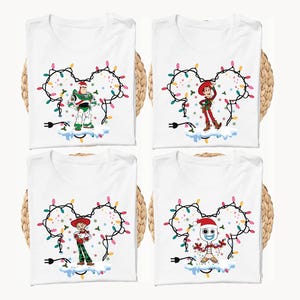 Camiseta navideña de Toy Story, camiseta navideña de Woody y Buzz Lightyear de Disney, sudadera navideña con cabeza de Mickey, regalo navideño de Pixar