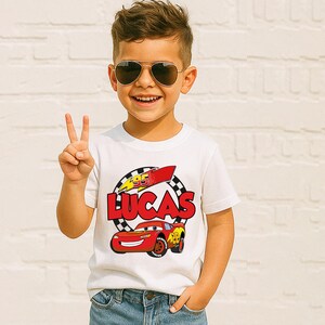 Disney McQueen Birthday Boy T-shirt, Cars Lightning Party Tee, Pit Crew Family Sweatshirt, Custom Birthday Tees, Cars Birthday Gift Shirt