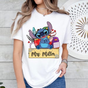 Stitch Teacher T-shirt, Personalized Disney Teacher Tee, Stitch Pre-K Teacher Sweatshirt, Stitch Kindergarten Teaching Gift, WDW Teacher Tee