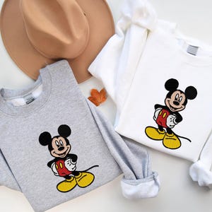 Mickey Mouse Embroidered Sweater, Disney Embroidery Shirt, Mouse Kids Tee, Disneyland Mickey Gift Sweatshirt, Mickey Girls Hoodie