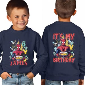 Spiderman Birthday Boy T-shirt, Superhero Birthday Tee, Avnegers Birthday Gift, Spider Man Kids Sweatshirt, Spider Boy Tees