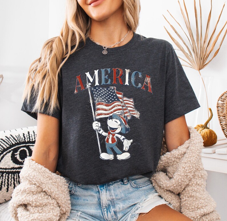 Retro Mickey America Shirt, 4th of July Disney Tee, 250th Anniversary Sweatshirt, Independence Day Tees, Patriotic American Flag Shirts