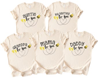 Camiseta de la familia de las abejas, camiseta para anunciar el embarazo, sudadera de "Mamá a abeja", camiseta para revelar el género, sudadera con capucha de "Papá a abeja", camiseta del Día de las Abejas