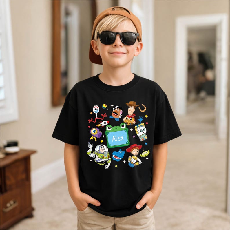 Toy Story Custom Name Shirt, Brother Sister Matching Tee, Woody Buzz Lightyear Family Sweatshirt, Toy Story Siblings Gift