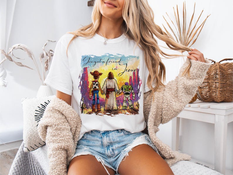 Toy Story Jesus Shirt, You've Got A Friend In Me Tee, Christian Kids Gift, Faith Woody Buzz Lightyear T-shirts