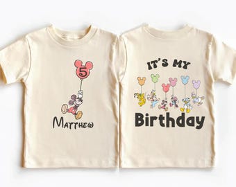 Maglietta personalizzata per il compleanno Disney, maglietta per bambini di Topolino, maglione per la festa di compleanno a Disneyland, regalo per bambini di Minnie, felpa per il viaggio di compleanno a WDW