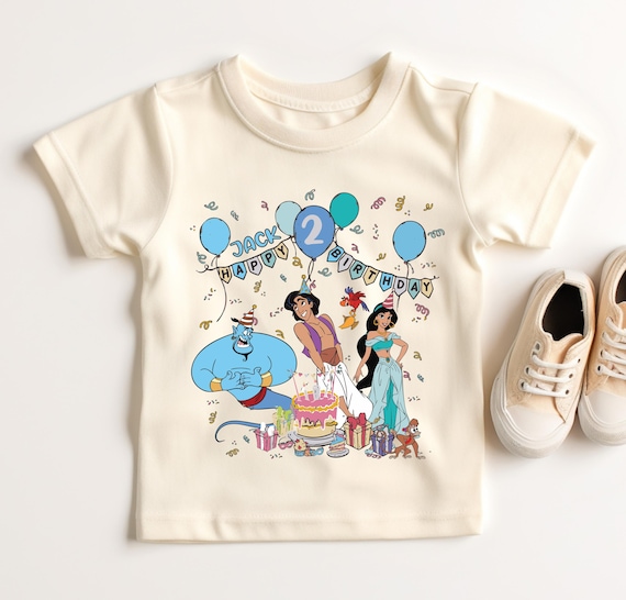 Jasmine and Aladdin Birthday Shirt, Princess Jasmine Birthday Tee