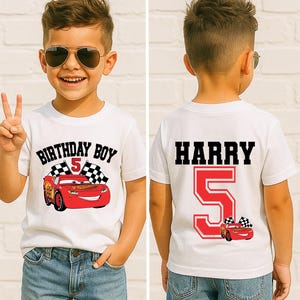 Cars Birthday T-shirt, Lightning McQueen Birthday Boy Tee, Pixar Pit Crew Family Sweatshirt, Custom Racing Car Birthday Gift Hoodie