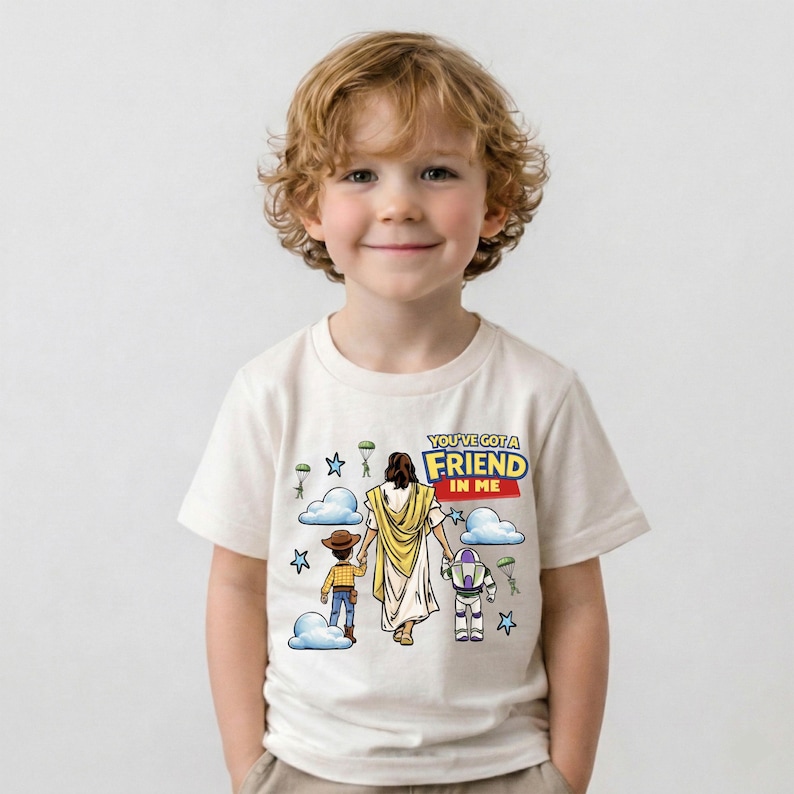 Toy Story Jesus Shirt, You've Got A Friend In Me Tee, Christian Kids Gift, Faith Woody Buzz Lightyear T-shirts