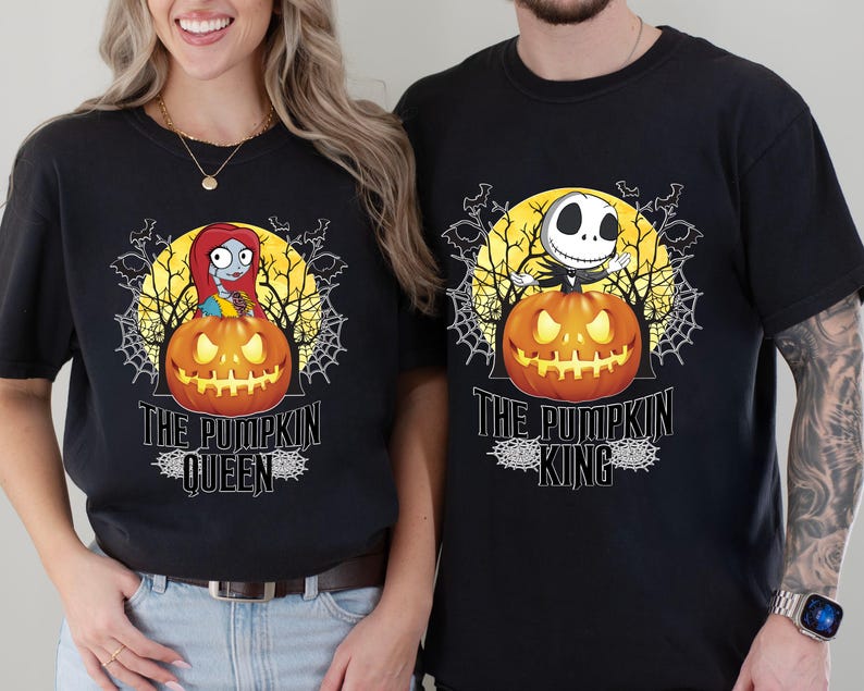 Jack and Sally Halloween Couple Shirt, Disney Pumpkin Season Matching Tee, Disneyland Nightmare Holiday Sweatshirt