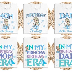 Princess Elsa Birthday T-shirt, Disney Frozen Birthday Girl Tee, Custom Birthday Family Sweatshirt, Princess Era Birthday Tees