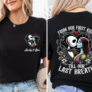 Jack and Sally Valentine Couple Shirt, Nightmare Before Valentines Day Tee, Custom Jack Sally Matching Sweatshirt, Disneyland Honeymoon Tee