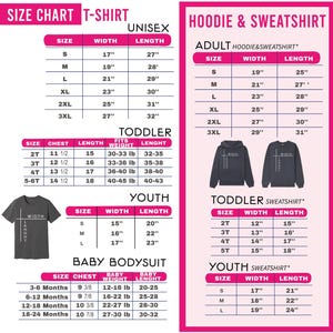 the size chart for a hoodie and sweat shirt