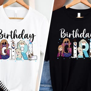 Disney Frozen Birthday T-shirt, Princess Elsa and Anna Birthday Girl Tee, Olaf Birthday Family Sweatshirt, Magical Bday Party Tees