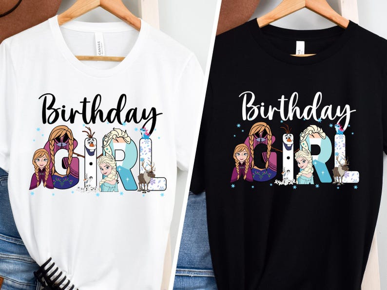 Disney Frozen Birthday T-shirt, Princess Elsa and Anna Birthday Girl Tee, Olaf Birthday Family Sweatshirt, Magical Bday Party Tees