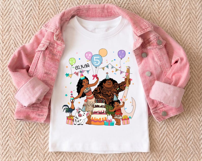 Princess Moana Birthday Shirt, Custom Disney Birthday Girl Tee, Moana Party Sweatshirt, Maui Birthday Kids Gift Tees, WDW Birthday Trip Tee