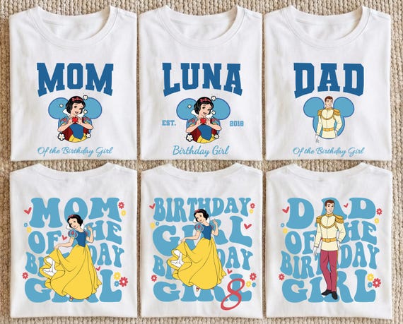 Snow White Birthday Girl Shirt, Princess Family Tee, Snow White Party Gift, Custom Snow White Sweatshirt, Toddler Princess Disney Trip Tees