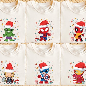 Marvel Christmas Shirt, Avengers Superhero XMAS Tee, Disney Christmas Kids Sweatshirt, Spiderman Christmas Boys Gift Tees
